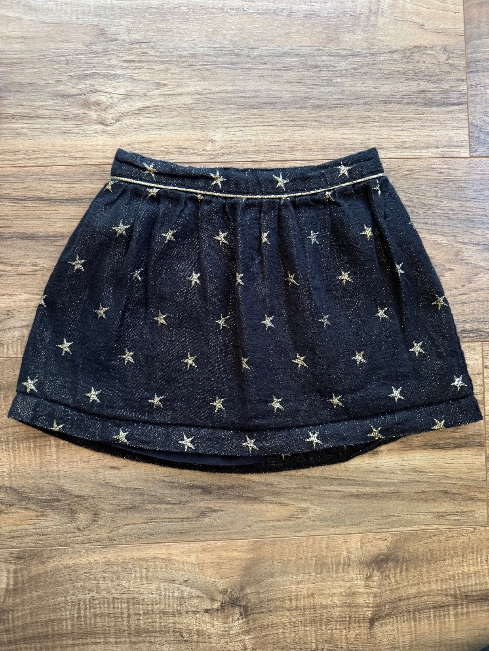 Old Navy Black Metallic Gold Star Print Skirt